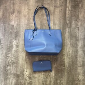 Kate Spade Blue Tote Bag and Wallet Set